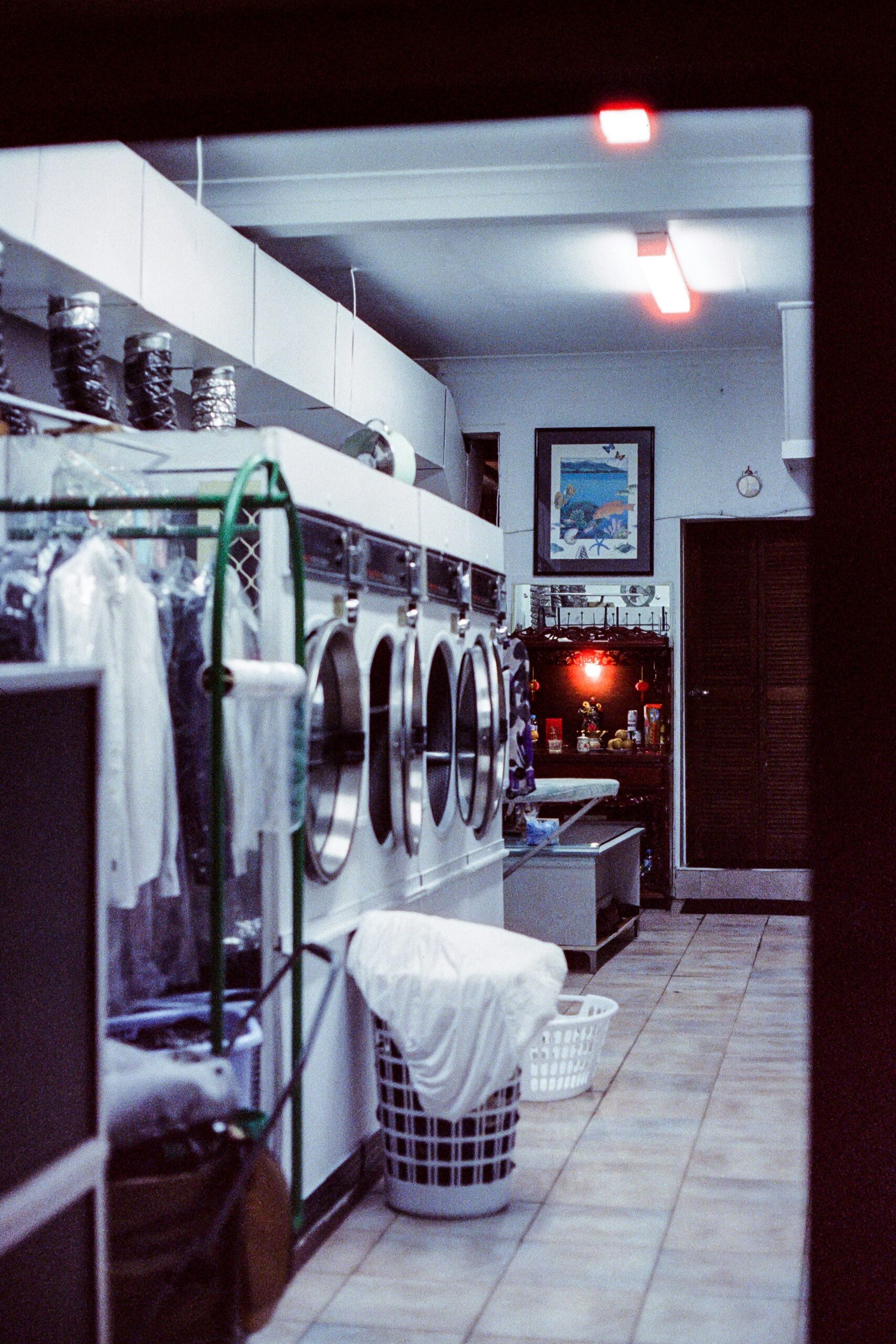 A paper flyer advertisement from inside a laundromat.